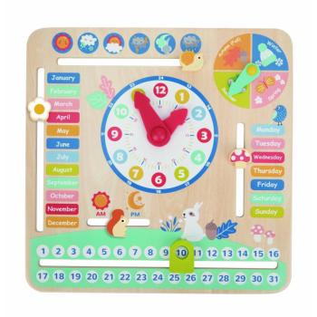 Fából készült oktatási óra puzzle - színes napok és hónapok kép