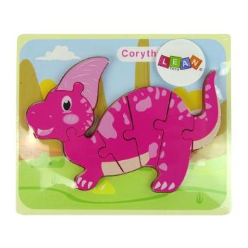 Fából készült puzzle a legkisebb rózsaszín dinoszaurusznak kép