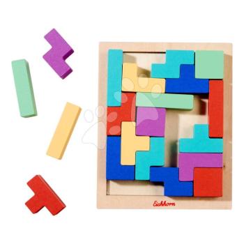 Fajáték Tetris Games Shape Eichhorn 20 színes kocka és alap kép