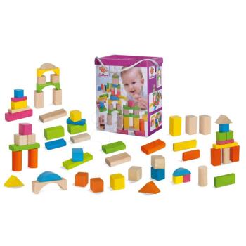 Fakockák Nature and Coloured Wooden Blocks Eichhorn mix színes és természetes 60 db 25 mm magas 12 hó-tól kép