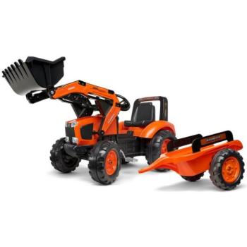 Falk 2060AM Kubota pedálos traktor rakodóval és mellékvággyal kép