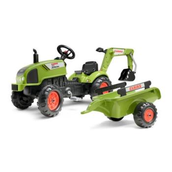 Falk Claas Arion 410 pedálos traktor kotrógéppel és pótkocsival kép