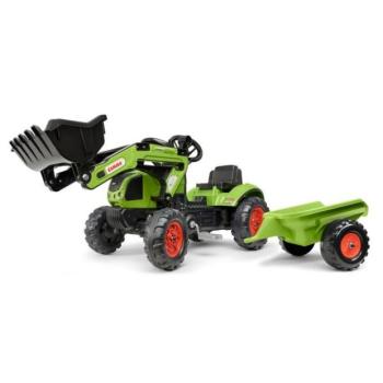 Falk Lépő traktor 2040ML Claas rakodóval és pótkocsival kép
