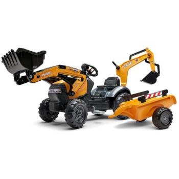 Falk Pedálos traktor 967N Case CE rakodóval, kotrógéppel és pótkocsival kép