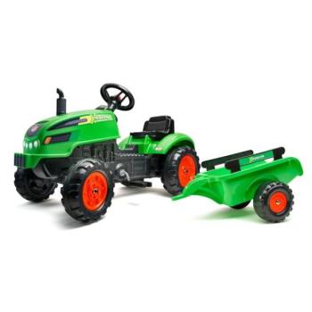 Falk Šliapací traktor 2048AB X-Tractor pótkocsival és nyitható motorháztetővel - zöld kép