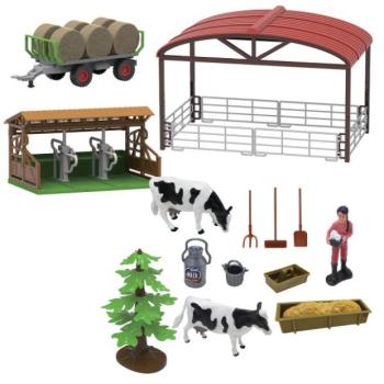 FARM SERVICE - Játékkészlet farm traktorral és szénásszekérrel 16 db fényekkel és hangokkal kép
