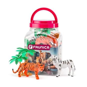 Faunica Safari Állatok - figura készlet MEGA csőben, 10 figura kép