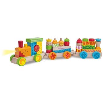 Favonat hanggal és fénnyel Color Train With Light and Sound Eichhorn vagonokkal és 28 építőkockával 31-részes 59 cm hosszú 12 hó-tól kép