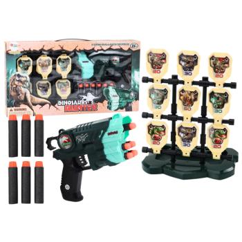 Fegyverkészlet céltáblával és habos darts Dinosaurs green kép