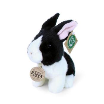 Fehér-fekete ülő plüss nyuszi 16 cm ECO-FRIENDLY kép