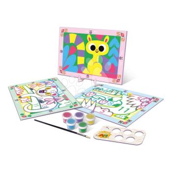 Festés számok szerint Állatkák Magic Art Number Animals Forest Educa 3 kép 5 festékkel ecsettel és palettával 4 évtől kép