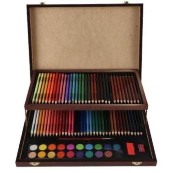 Festménykészlet - 91 darabos Art box kreatív készlet fa tokban kép