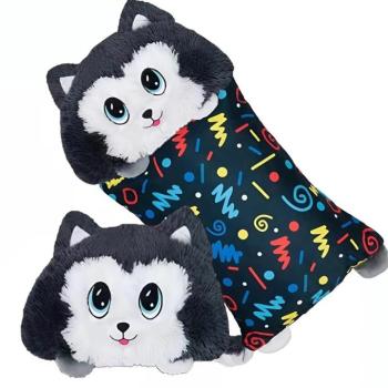 Fluffaluff husky pets ultra puha szunyókáló plüss párna – tökéletes ölelhető alvópárna gyermekeknek (BBM) kép