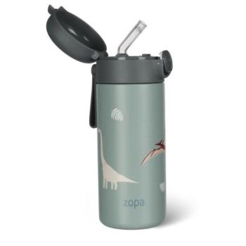 Folyadéktartó palack szívószállal és szilikon fogantyúval 350 ml, Dino kép