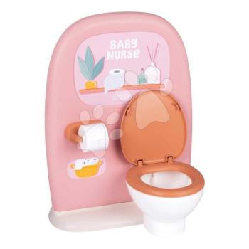Fürdőszoba wc-vel játék babának Toilets Soft Baby Nurse Smoby toalettpapírral és fogápoló szettel kép