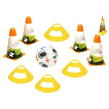 Futballkúp 18 cm 4 db + gól 4 db labdával 12 cm kép