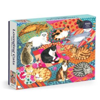 Galison Puzzle Lustálkodó macskák 1000 darabos kép