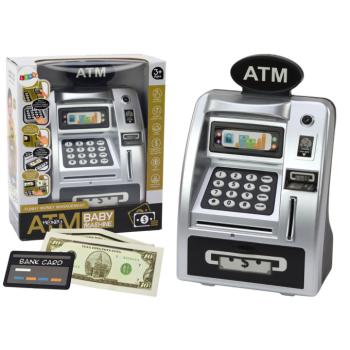 Gyerek ATM pénztárca megtakarítás ezüst-fekete kép