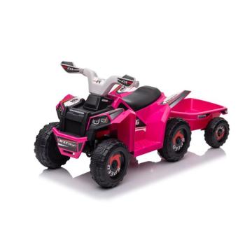 Gyerek elektromos quad pótkocsival, rózsaszín kép