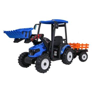Gyerek elektromos traktor MEGA D68 24V utánfutóval kék kép