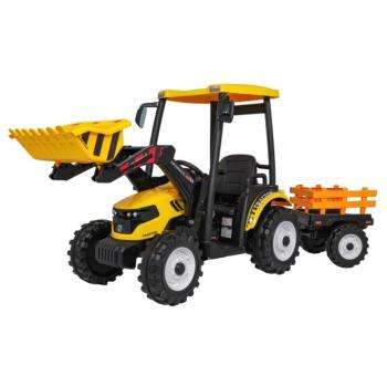 Gyerek elektromos traktor MEGA D68 24V utánfutóval sárga kép