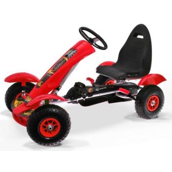 Gyerek gokart felfújható kerekekkel piros kép