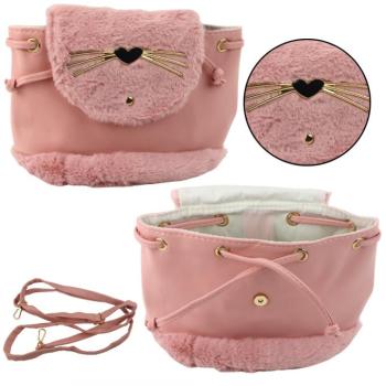 Gyerek hátizsák plüss fülekkel 22cm 4L rózsaszín kép