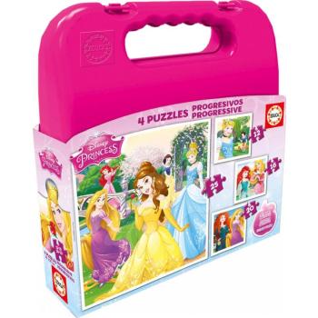 Gyerek puzzle Disney Hercegnők Educa progresszív 25-20-16-12 db 16508 kép