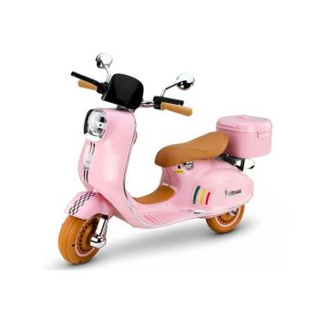 Gyermek elektromos robogó Vespa 2x35W csomagtartóval, rózsaszín kép