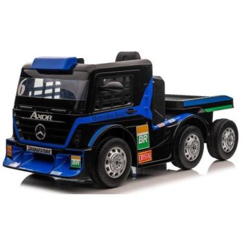 Gyermek elektromos teherautó Mercedes Axor LCD MP4 pótkocsi kék kép