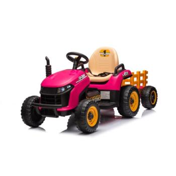 Gyermek elektromos traktor BBH-030 pótkocsival rózsaszín kép