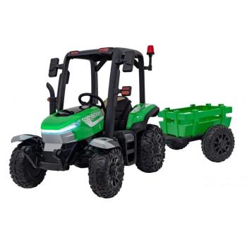 Gyermek elektromos traktor BLAST pótkocsival 2x200W zöld kép