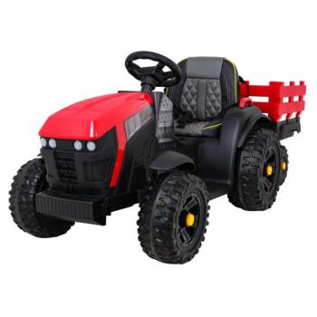 Gyermek elektromos traktor Farmer iparvágányral és lapáttal piros kép