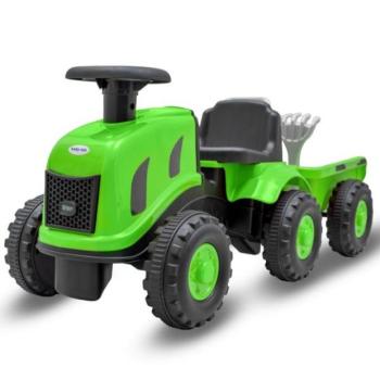 Gyermek futóbicikli traktor pótkocsival és szerszámokkal Baby Mix Benny zöld kép
