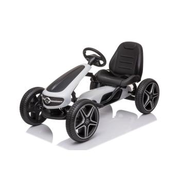 Gyermek Mercedes XMX610 fehér pedálos gokart | ECO bőr | Állítható ülés kép