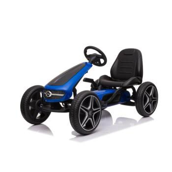 Gyermek pedálos gokart Mercedes XMX610 kék | ECO bőr | Állítható ülés kép
