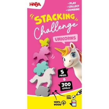 Haba Dinamikus szórakoztató játék Stacking Challenge Egyszarvúak 5 figura 300 feladat
