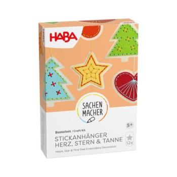Haba Kreatív Készlet Hímzett Dekoráció Szív, Csillag és Fa kép