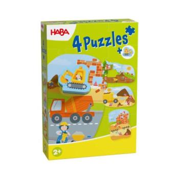 Haba Puzzle a legkisebbeknek Építkezés 4 db kép
