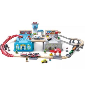 Hape Fa vonatpálya dobozban Városi panoráma kép