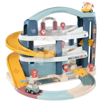 Háromemeletes garázs Grand Garage Little Smoby lifttel autómosóval autóval és helikopterrel 18 hó-tól kép