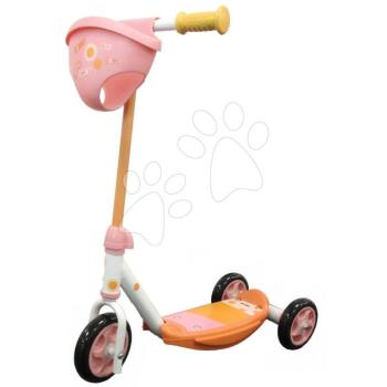 Háromkerekű roller babakosárral 3 Wheels Scooter Smoby fémvázzal csúszásmentes és állítható kormány kép