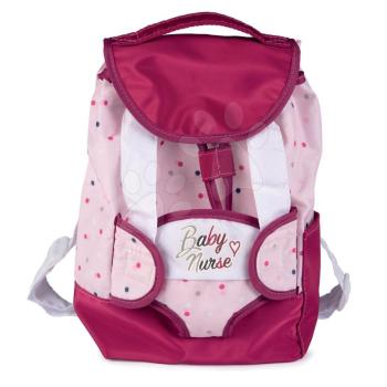 Hátizsák babahordozóval 42 cm játékbabának Violette Baby Nurse Smoby cumisüvegtartóval és állitható vállpánttal kép