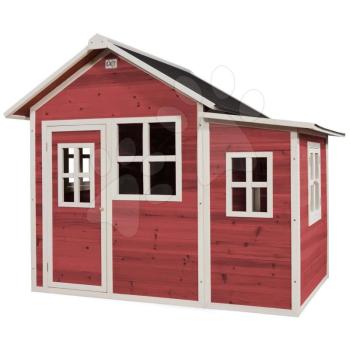 Házikó cédrusból Loft 150 Red Exit Toys tágas vízhatlan tetővel piros kép