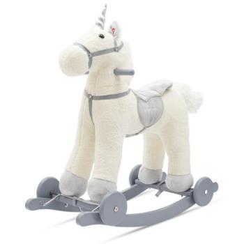 Hintázó játék dallammal és kerekekkel Unicorn Baby Mix fehér kép