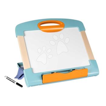 Hordozható rajztábla Modulo Slate Blue Smoby helytakarékos törölhető filctollal kendővel és 4 papírral kép