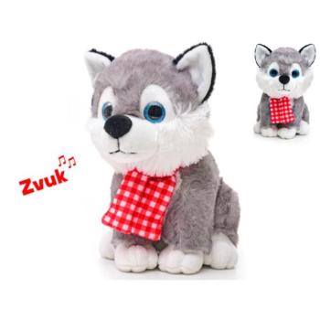 Husky 22cm plüss ülő sállal, elemmel működő hanggal kép
