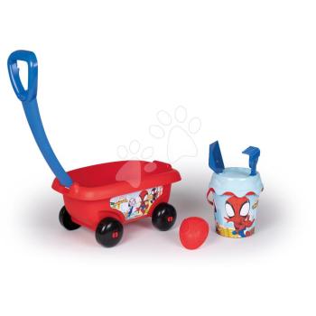 Húzható kiskocsi Spidey Spiderman Garnished Beach Cart Smoby vödör szettel 18 hó kép