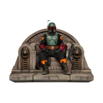 Iron Studios Star Wars: A Mandalorian - Boba Fett a trónon szobor Delux Art Scale 1/10 kép