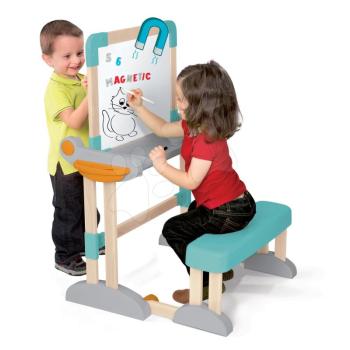 Iskolapad íráshoz és rajzoláshoz Modulo Space Desk Smoby mágneses/krétával írható kétoldalas összecsukható 80 kiegészítővel kép